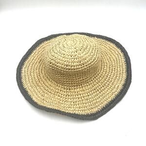 J. Crew Straw Crochet Floppy Hat C8129